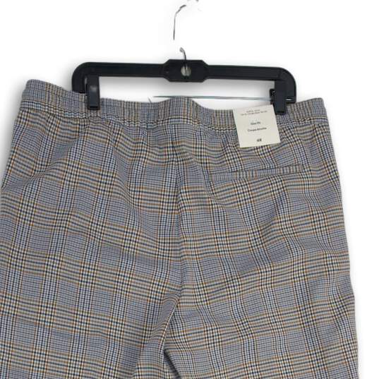 NWT H&M Womens Multicolor Plaid Elastic Waist Flat Front Slim Fit Ankle Pants XL image number 4