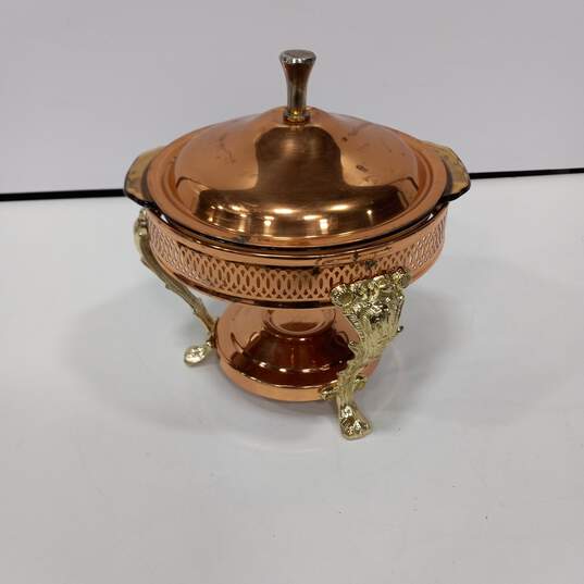 Vintage Leonard Silver Company Brass & Copper Warming Dish image number 1