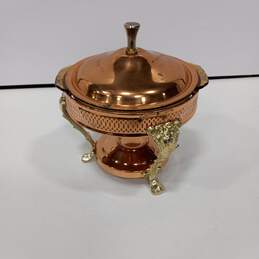 Vintage Leonard Silver Company Brass & Copper Warming Dish