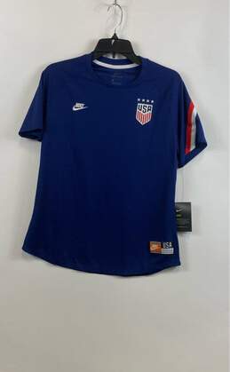 NWT Nike Mens Dri-Fit Blue Short Sleeve Soccer-National Teams Jersey Size Large