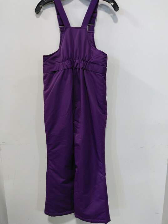 Unisex Kids Purple Sleeveless Straight Leg Snow Bib Pants Size Medium 7/8 image number 3