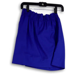 Womens Blue Stretch Elastic Waist Pockets Pull-On Short Mini Skirt Size 4