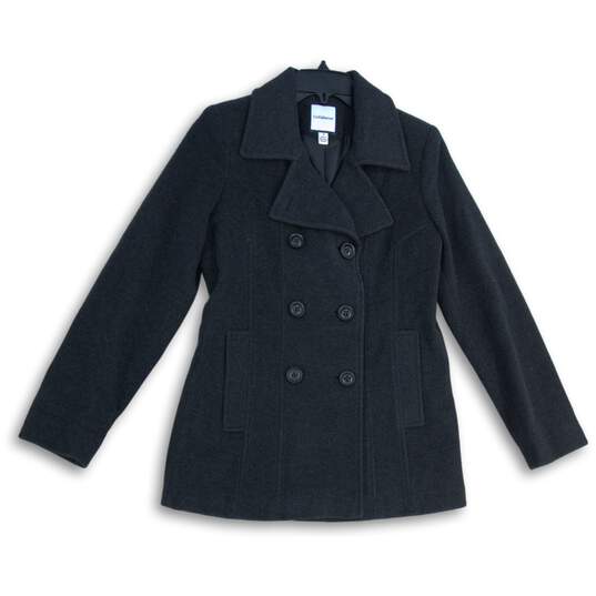 Croft & Barrow Womens Gray Collared Button Front Double Breasted Pea Coat Size S image number 1
