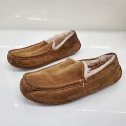Ugg Ascot Slipper Brown Suede Fleece Lining Slip On Shoe Men's Size 11