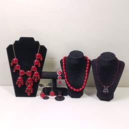 Bundle of Assorted Red Fashion Costume Jewelry