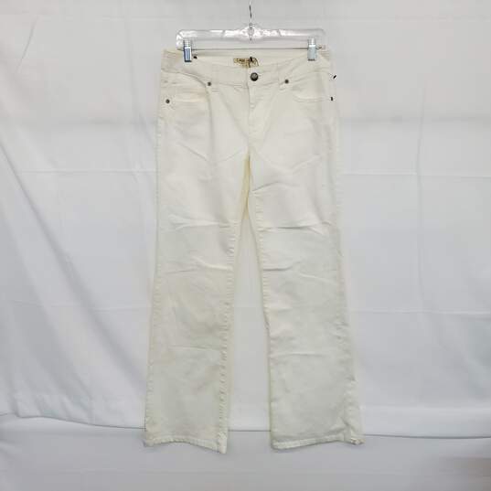 Cabi White Mid Rise Flare Jeans WM Size 4 NWOT image number 1