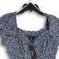 NWT Womens Blue Floral Off The Shoulder Pullover Mini Dress Size Small image number 3