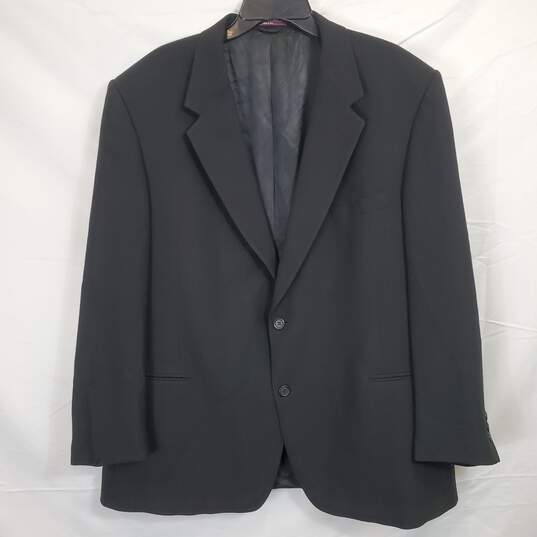 Evan Picone Men Black Wool Suit Jacket Sz L image number 1