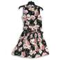 NWT Womens Multicolor Floral Round Neck Back Zip Fit & Flare Dress Size M/P image number 1