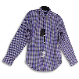 NWT Mens Multicolor Gingham Long Sleeve Collared Dress Shirt Sz 15.5 34/35