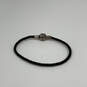 Designer Pandora 925 ALE Sterling Silver Black Leather Rope Charm Bracelet image number 3
