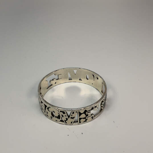 Designer Brighton Silver-Tone Love Enamel Round Shape Bangle Bracelet image number 3