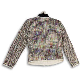 NWT Womens Multicolor Welt Pocket Long Sleeve Tweed Jacket Size 2 alternative image