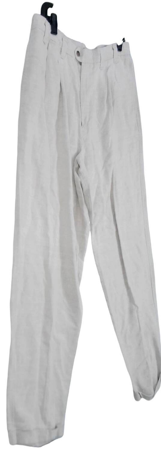 Men's White Pleated Front Straight Leg Casual Dress Pants Size 36X34 image number 3