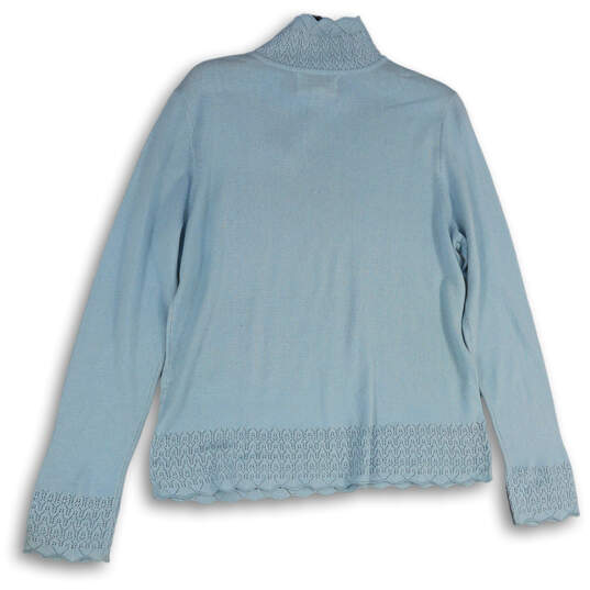 NWT Womens Blue Long Sleeve Mock Neck Tight-Knit Pullover Sweater Size XL image number 2