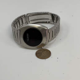 Designer Invicta Silver-Tone Stainless Steel Oval Dial Digital Wristwatch alternative image