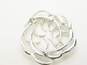VNTG Sarah Coventry Silver Tone Open Textured & Polished Brooch image number 3
