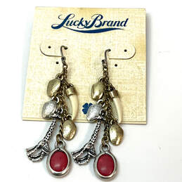 Designer Lucky Brand Two-Tone Giraffe Tusk Fish Hook Dangle Earrings alternative image
