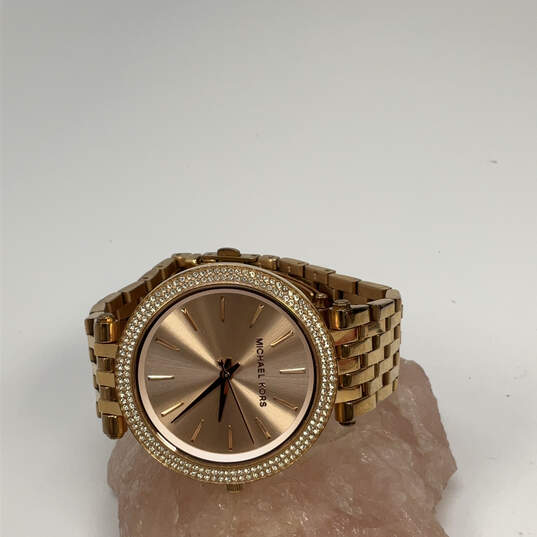 Designer Michael Kors Darci MK3192 Gold-Tone Rhinestone Analog Wristwatch image number 1
