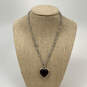 Designer Brighton Silver-Tone Bibi Heart Gem Scroll Chain Pendant Necklace image number 1