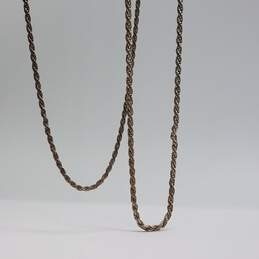 Sterling Silver Twisted 21 1/2 Inch Rope Chain 2pcs Bundle 24.0g