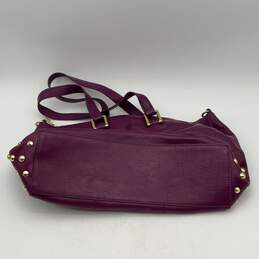 Juicy Couture Womens Purple Leather Double Handle Zipper Shoulder Handbag alternative image