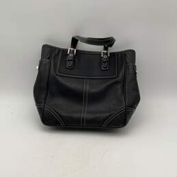 Coach Womens Black Leather Handle Inner Pocket Zipper Shoulder Bag Purse alternative image