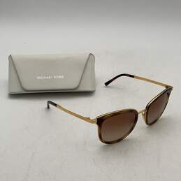 Michael Kors Womens MK1010 Brown Lens Gold Frame Square Sunglasses w/ White Case