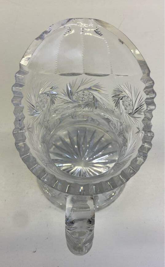 Vintage Cut Glass American Brilliant Beverage Pitcher Crystal Tableware image number 4