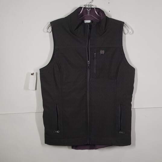 Womens Sleeveless Mock Neck Zipper Pockets Full-Zip Vest Size Medium image number 1