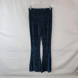 Urban Outfitters Teal Velour Textured Pull On Flare Pant WM Size M