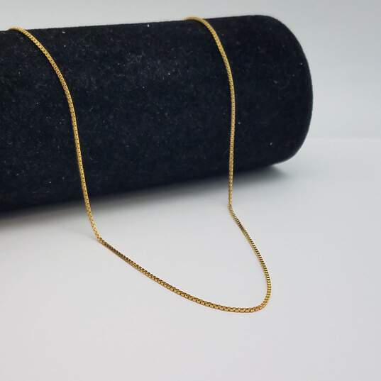 IMD 14k Gold 1mm Box Chain Necklace 3.2g image number 3