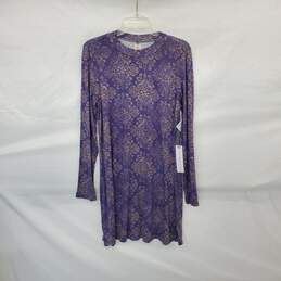 O'neill Purple Long Sleeve Midi Sheath Dress WM Size XL NWT