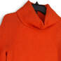 Womens Orange Knitted Turtle Neck Side Zip Pullover Sweater Size Medium image number 3