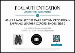 Prada Men's Dark Brown Saffiano Leather Oxford Dress Shoes Size 9 AUTHENTICATED alternative image