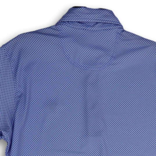 NWT Mens Blue Polka Dot Spread Collar Short Sleeve Golf Polo Shirt Size M image number 4