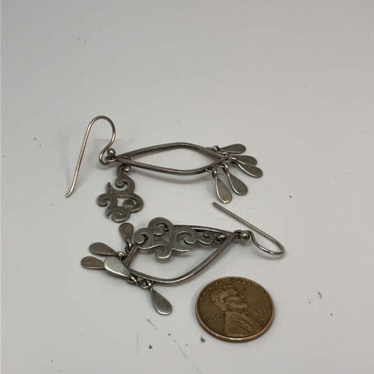 Designer Silpada 925 Sterling Silver Fringe Fish Hook Dangle Earrings image number 2