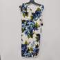 Adrianna Rapell Women's Blue Floral Drape Neck Dress Size 2 NWT image number 1