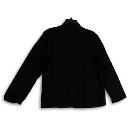 Womens Black Long Sleeve Welt Pocket Button Front Jacket Size Medium alternative image