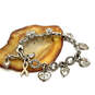 Designer Brighton Silver-Tone Lobster Clasp Heart Link Chain Charm Bracelet image number 1