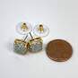 Designer Kate Spade Gold-Tone Opal Glitter Small Square Stud Earrings image number 3