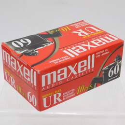 Lot of 10 New Sealed MAXELL UR 60 Minute Blank AUDIO CASSETTE TAPES Normal Bias alternative image