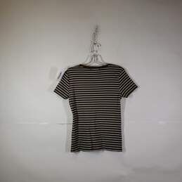 Womens Striped Short Sleeve V-Neck Pullover T-Shirt Size Medium alternative image