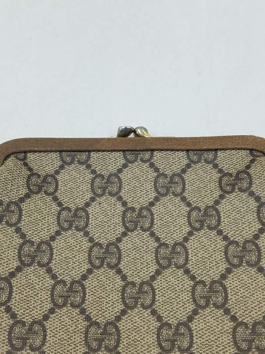 Authentic Gucci GG Brown Coin Pouch image number 6