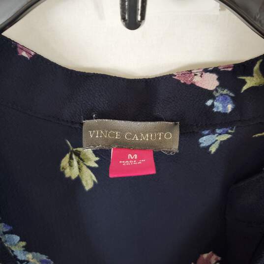 Vince Camuto Women's Blue Floral Sleeveless Top SZ M image number 3