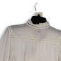 NWT Womens White Striped Long Sleeve Button Front Blouse Top Size Small image number 4