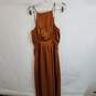 Ann Taylor copper orange satin halter maxi dress S nwt image number 2
