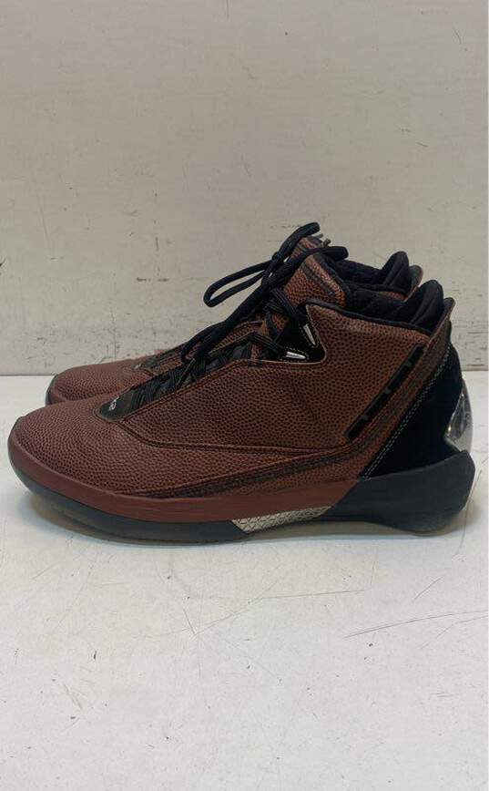 Nike Air Jordan 22 Basketball Leather Brown, Black Sneakers 316238-002 Size 9.5 image number 2
