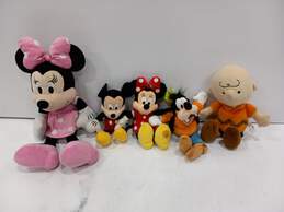 Bundle of 5 Assorted Disney & Charlie Brown Plush Toys