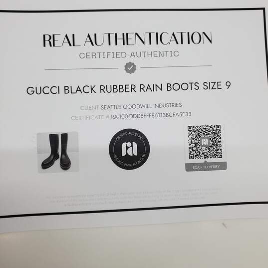 AUTHENTICATED MENS GUCCI RUBBER RAIN BOOTS SIZE 9 image number 2